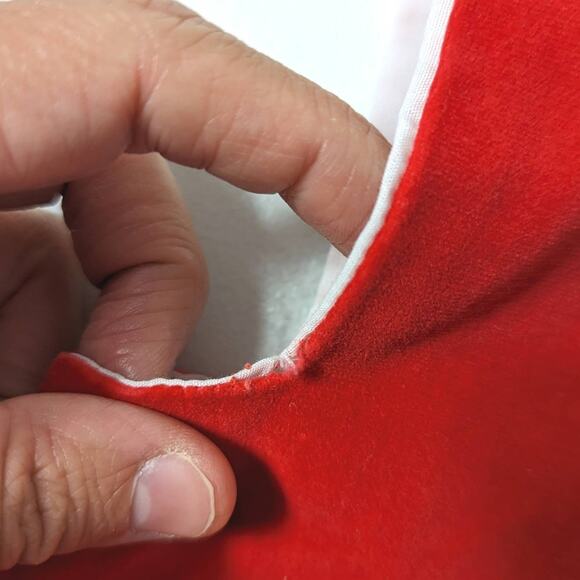 Vtg Dress Pinafore Girls Sz 24m Red Christmas Holiday School Simple Classic - Picture 5 of 6